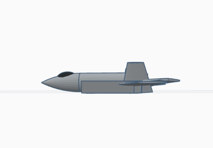 Side profile view of the finished aircraft model