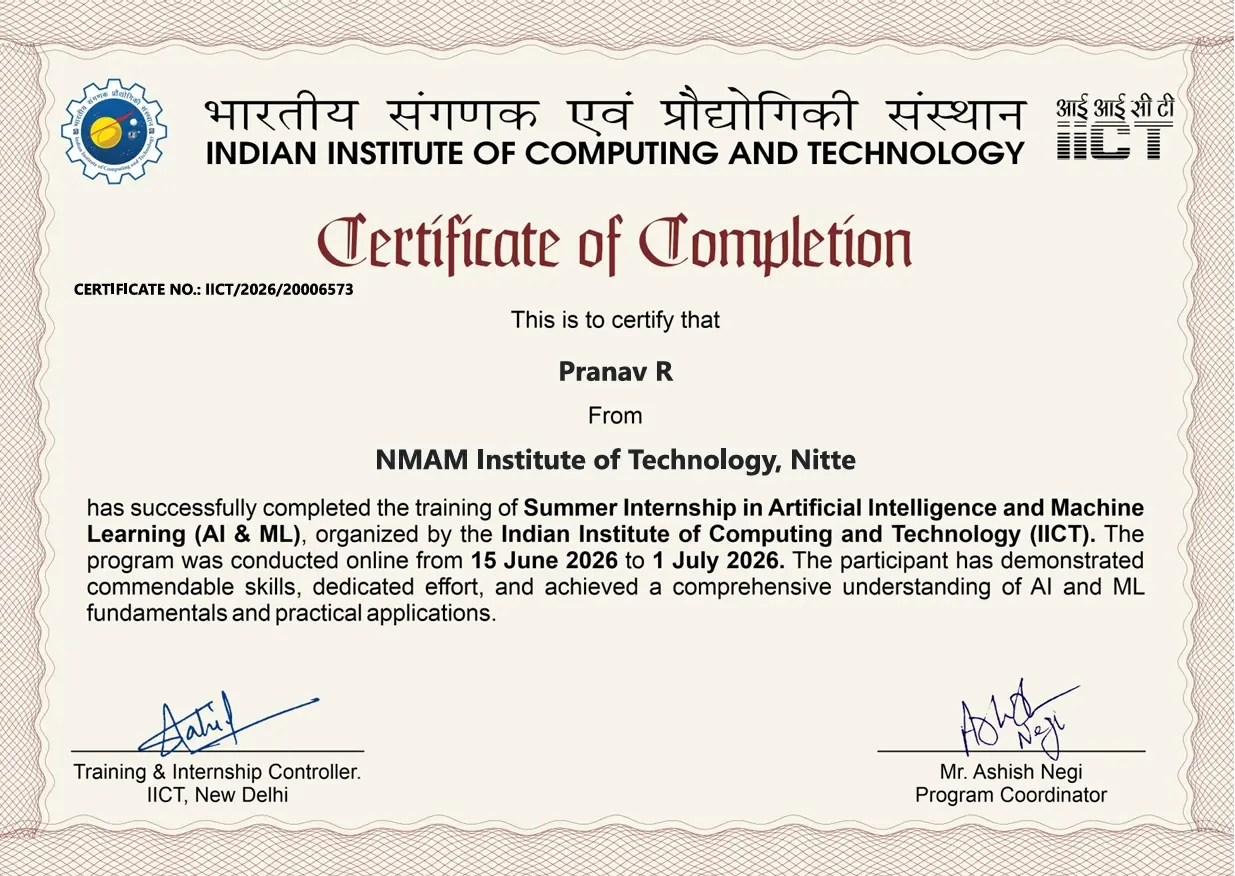 IICT Certificate of Completion
