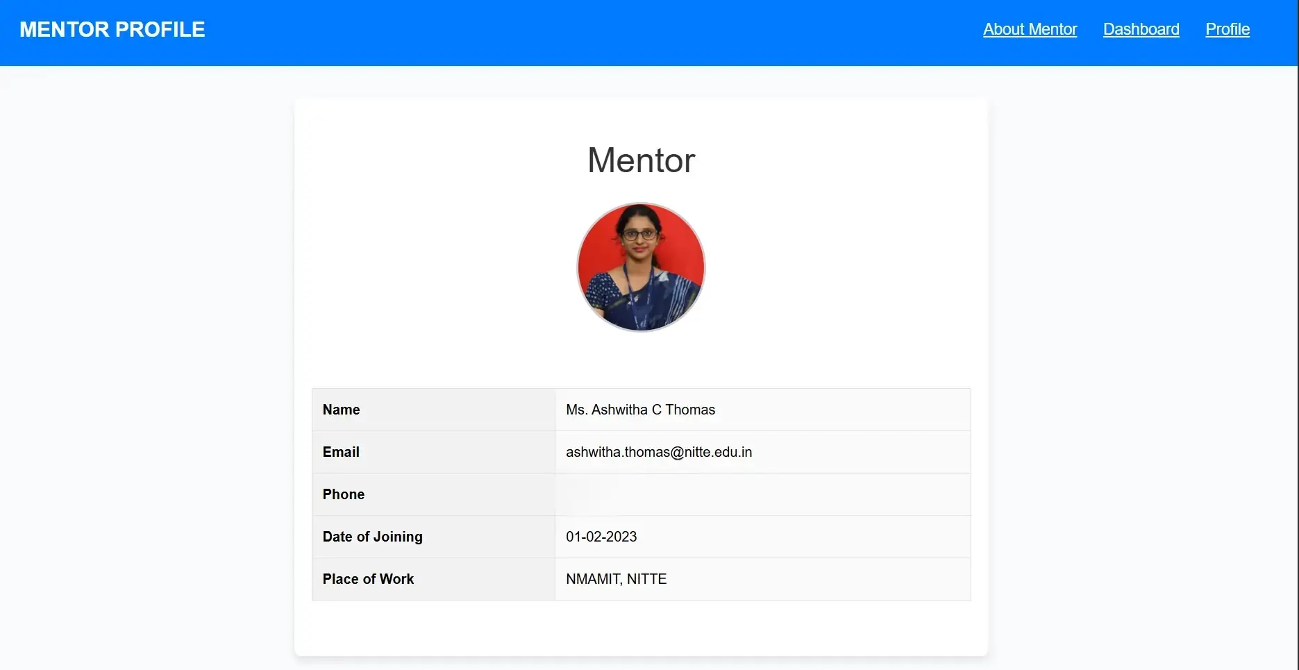 Mentor Dashboard Overview