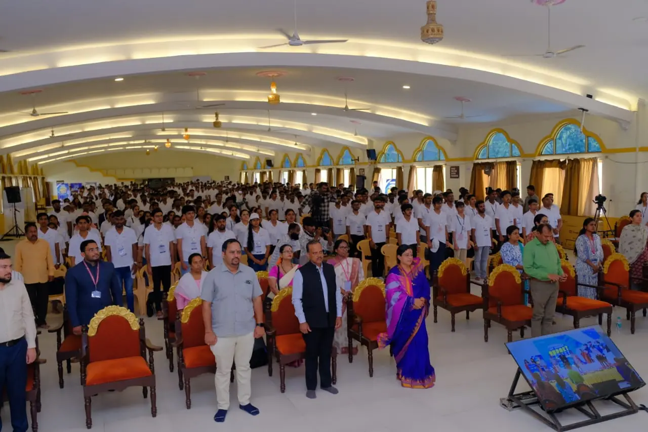 Participants standing for the National Anthem