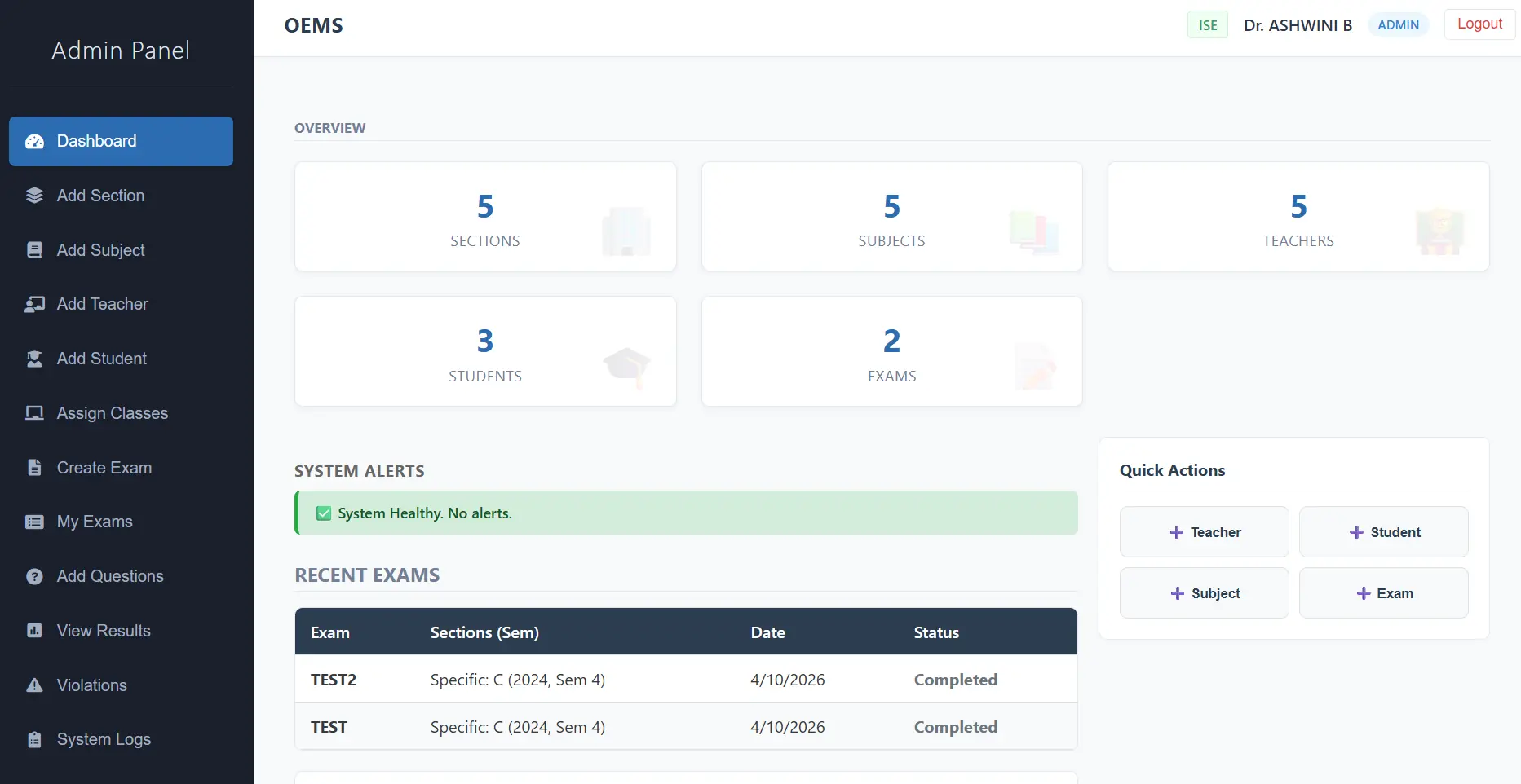 Admin Interface