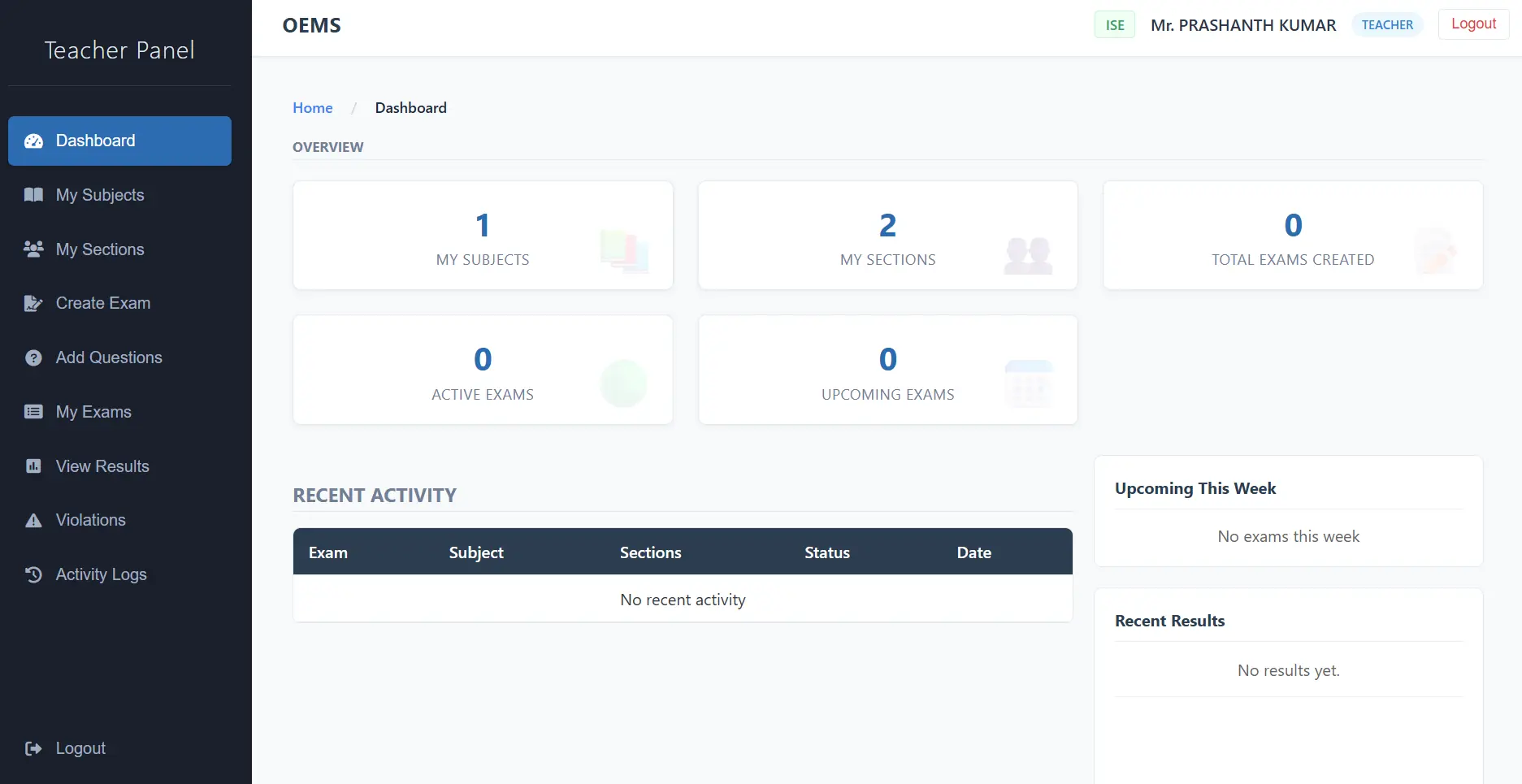 Teacher Interface