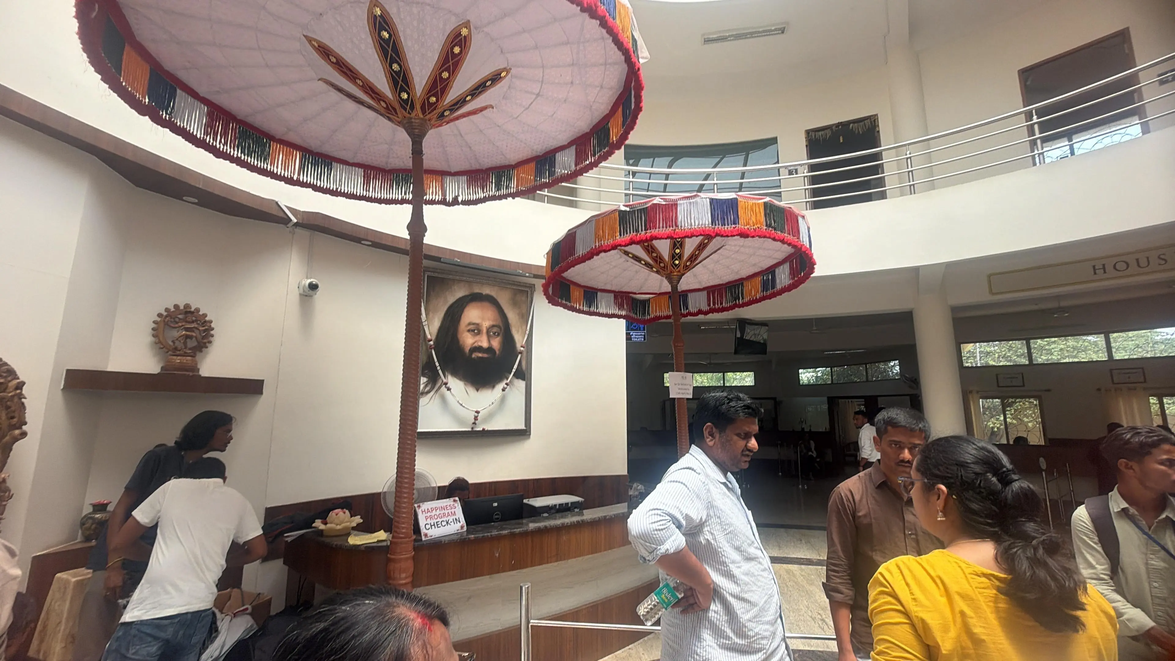 Reception area at The Art of Living Center