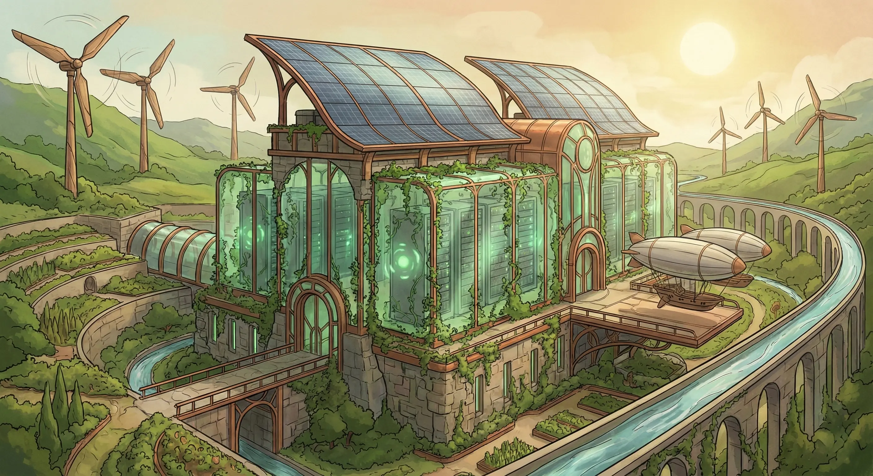 Illustration of Green Software Engineering principles like Carbon Efficiency and Energy Proportionality