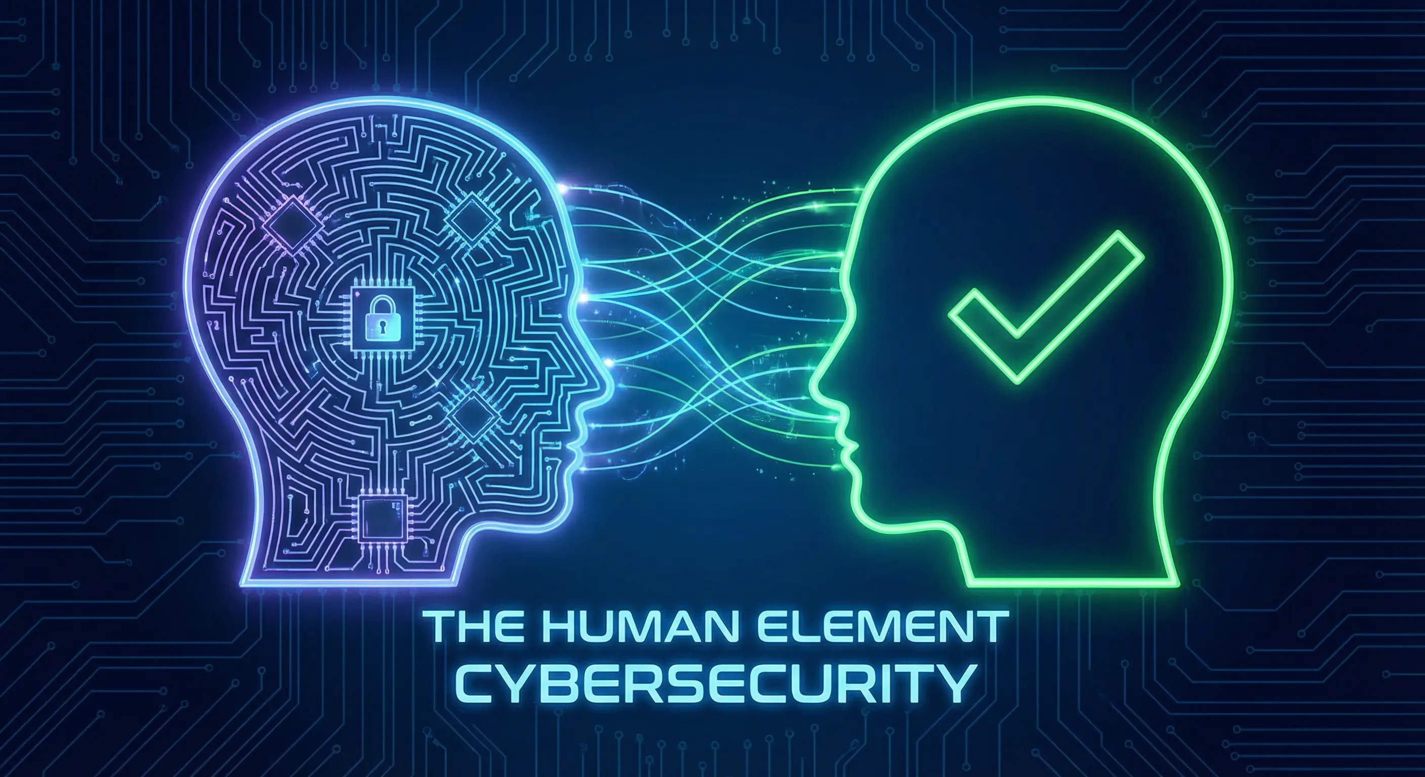 Conceptual digital art representing the human element in cybersecurity